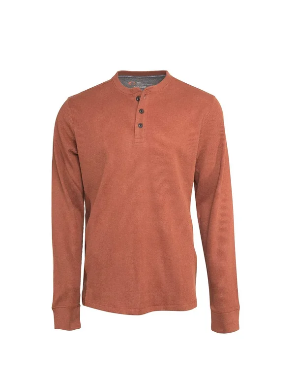 American Outdoorsman The Long-Sleeve Waffle Henley Shirts for Men
