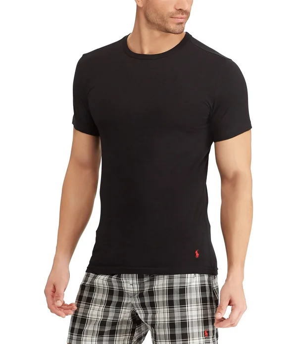 Polo Ralph Lauren Slim Fit Cotton T-Shirt 3-Pack, Men's, Size: XL, Black