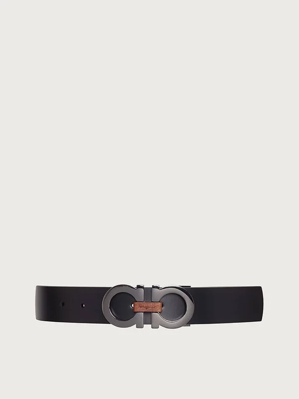 Salvatore Ferragamo Men's Reversible Leather Belt - Black Size 40