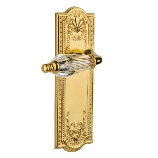 Nostalgic Warehouse 714384 Meadows Plate Privacy Parlor Lever - Polished Brass