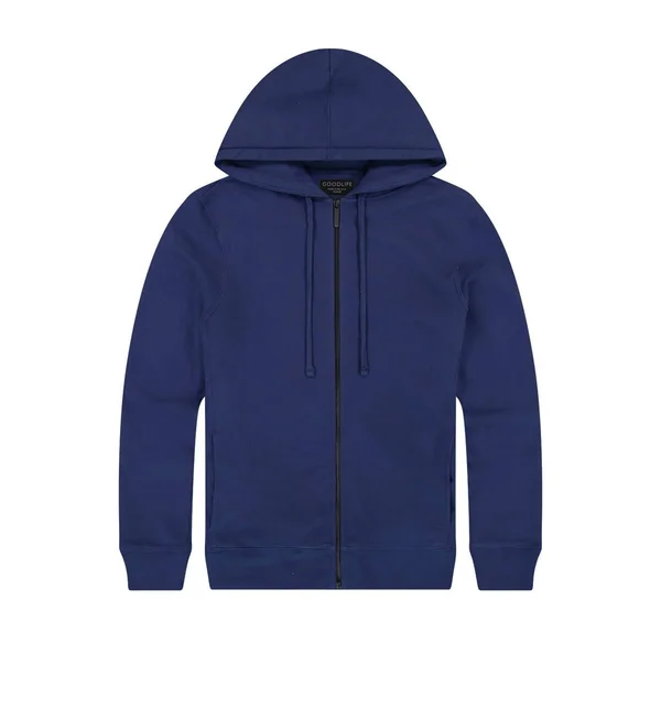 Men's Goodlife Cotton Terry Men's Zip Hoodie, Size Medium - Blue