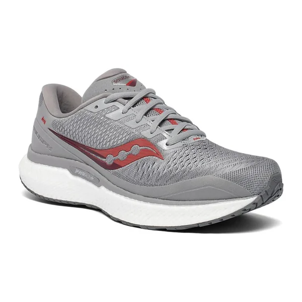 Saucony Men's Triumph 18 Running Shoes - Alloy/Red W - 11.5