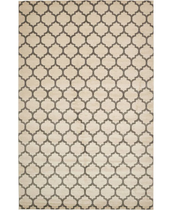 Unique Loom Philadelphia Trellis Rug, Beige/Gray (10& 6 x 16& 5)