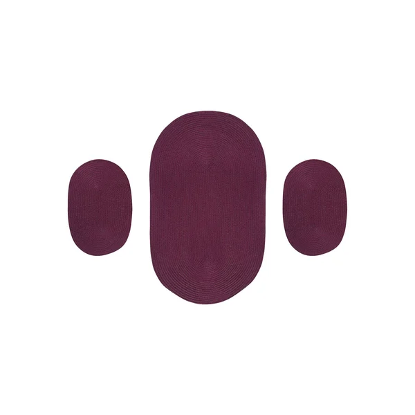 Better Trends SS-3PCB35BU 3 x 5 ft. Reversible Country Braid Rug Set - Burgundy Solid- 3 Piece