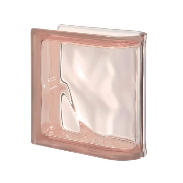 Seves Pegasus Rosa 7.48 in. x 7.48 in. x 3.15 in. Wavy Pattern End Linear Glass Block