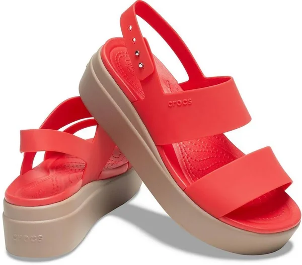 CROCSTM Women's Brooklyn Low Wedge - Red - Wedge Sandals