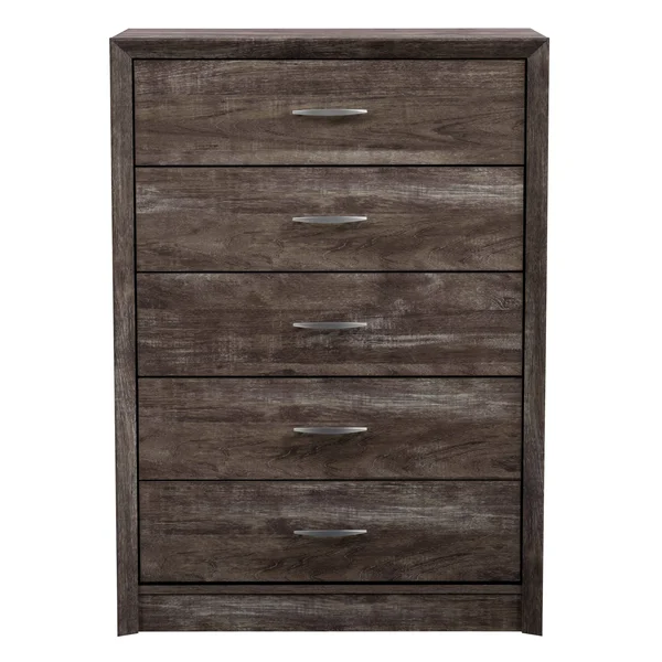 Tall Newport 5 Drawer Dresser Gray Washed Oak - CorLiving