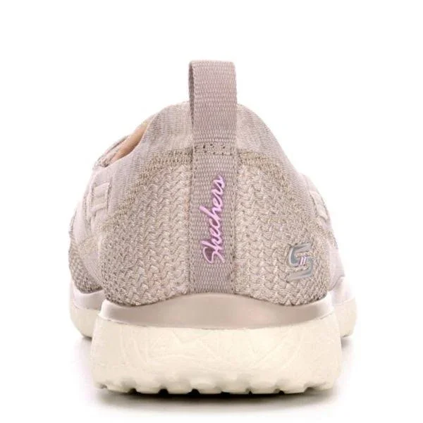 Skechers Microburst Washable Bungee Slip-On Shoes -Topnotch - Size 7 Wide, Taupe