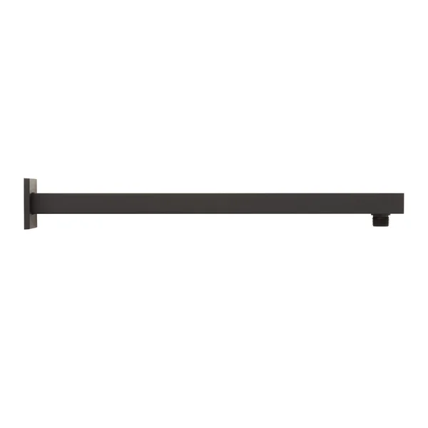 18x22 Modern Square Wall-Mount Shower Arm with Flange - Matte Black - Brass, Signature Hardware 449646
