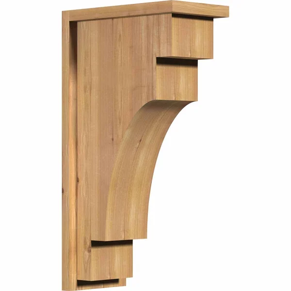 Ekena Millwork COR08X14X26MED01SWR 7 1/2x22W x 14x22D x 26x22H Mediterranean Smooth Corbel w/Backplate, Western Red Cedar