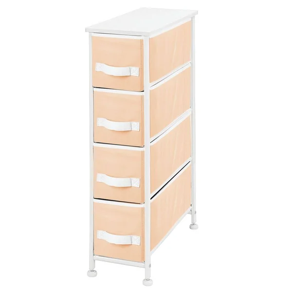 mDesign Narrow Dresser Storage Organizer Tower, 4 Drawers