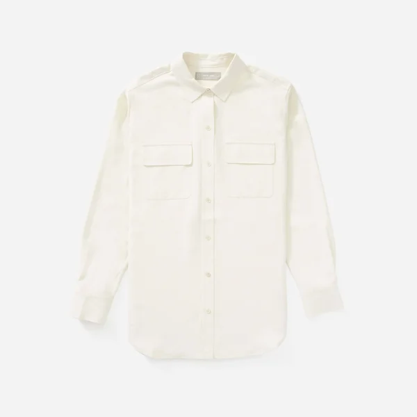 Women's Washable Silk Relaxed Shirt by Everlane in Bone, Size 00