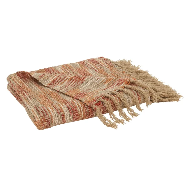 Saro Lifestyle Chindi Throw Blanket in Natural