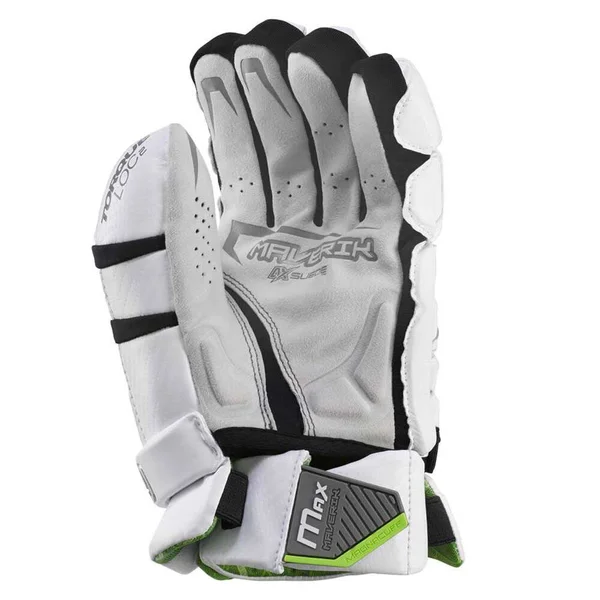 Maverik Max Goalie Glove Lacrosse Gloves - White - Size: Medium