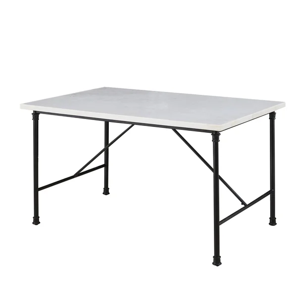 Steve Silver Claire White Marble Top Rectangular Dining Table