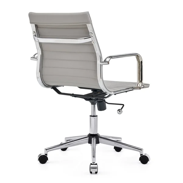 LUXMOD Mid Back Office Chair - Adjustable Swivel Chair, Ergonomic Desk Chair for Extra Back & Lumbar Support. - White