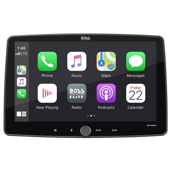 Boss Audio - 10.1x22 Android Auto and Apple CarPlay Car Multimedia Receiver - Black BE10ACP