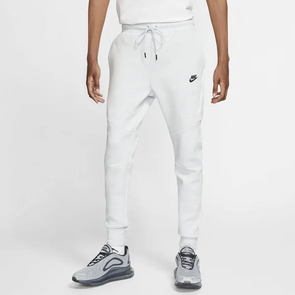 Nike Men's Sportswear Heathered Tech Fleece Joggers - 2X-LARGE, White