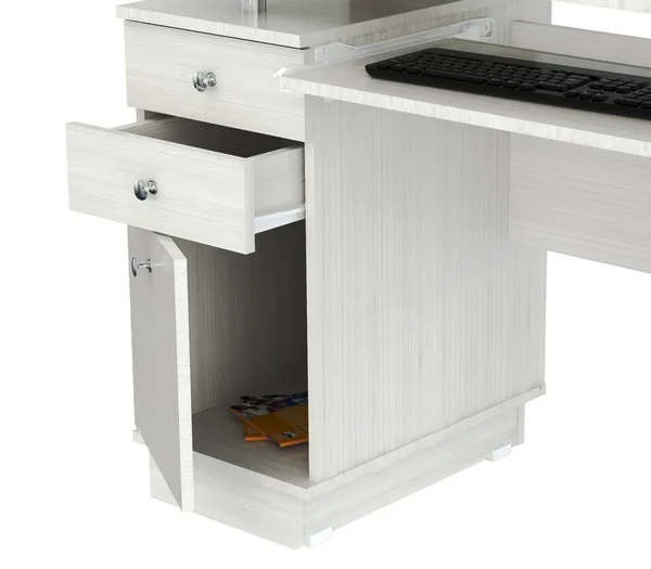 Inval Computer Work center/Credenza with Hutch - Laricina White