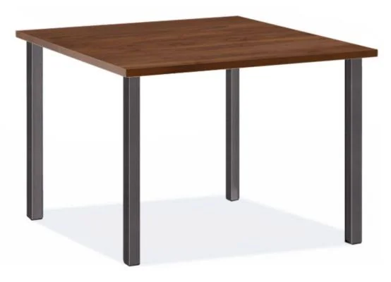 Room & Board - Modern Parsons Leg 36W 36D Square Table w/ 2x22 Leg, Walnut Top w/ Natural Steel Base