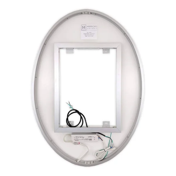 Side-Lighted LED Bathroom Vanity Mirror: 20x22 Wide x 28x22 Tall - Oval - Wall-Mounted