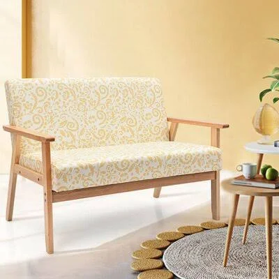 Mika 43x22 Linen Square Arm Loveseat Corrigan Studio