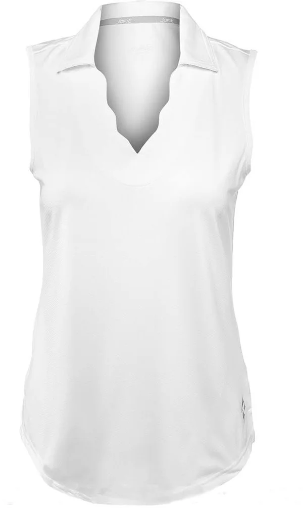 Jofit Women's Scallop Sleeveless Polo Size XS - White