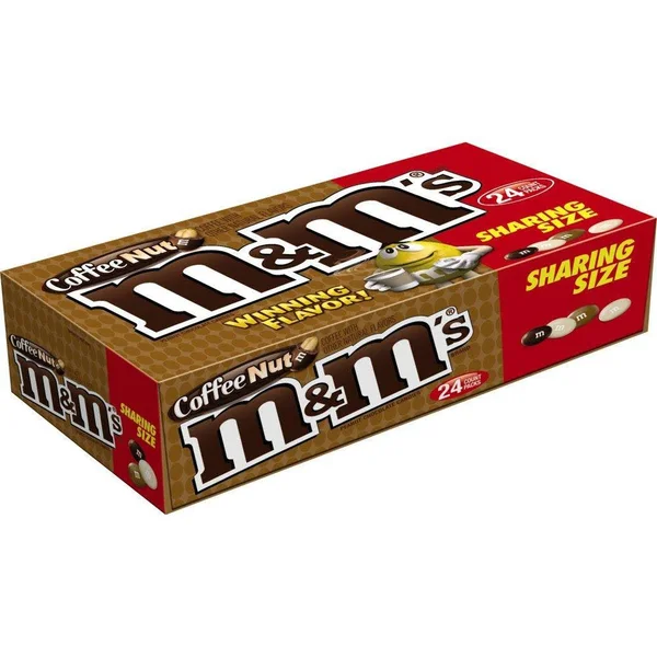 M & M Chocolate Candies, Peanut, Coffee Nut, Sharing Size - 24 pack, 3.27 oz packs