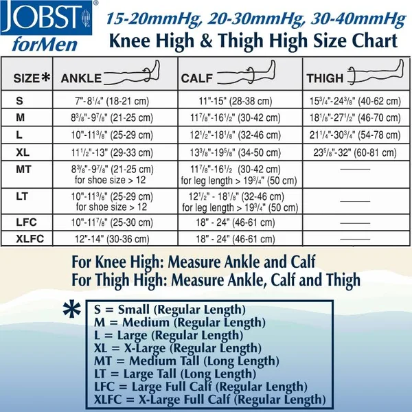 Jobst for Men Casual Knee High Socks - (30-40 mmHg) Khaki - X-Large