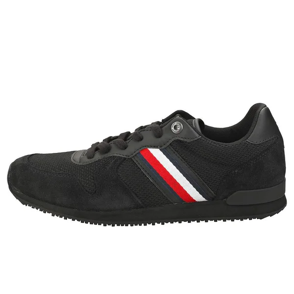 Tommy Hilfiger Iconic Material Mix Black White Red Mens Trainers - 8 UK