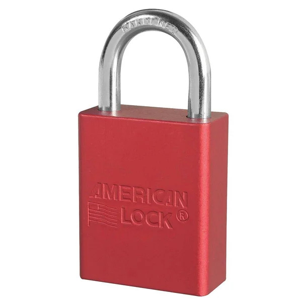 American Lock A1105KAS12RED Lockout Padlock - KA, Red, 1-7/8x22H, PK12