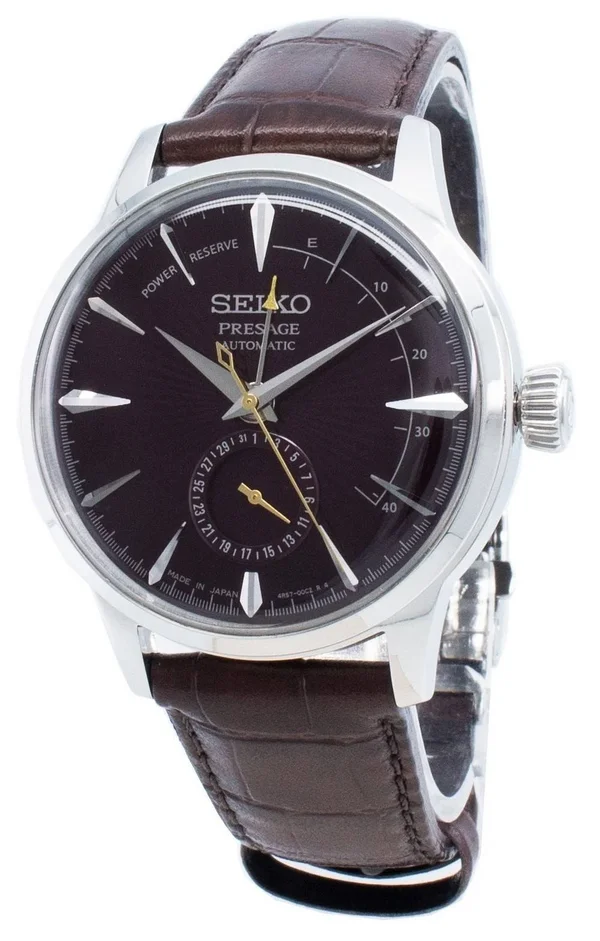 Seiko Men's SSA346J1 &Presage& Brown Leather Watch