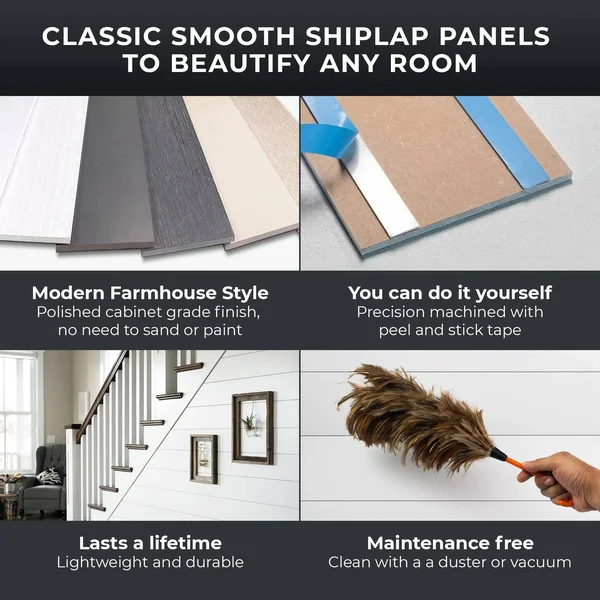 Gray Shiplap Paneling with Peel-and-stick Tape by Ninth & Vine