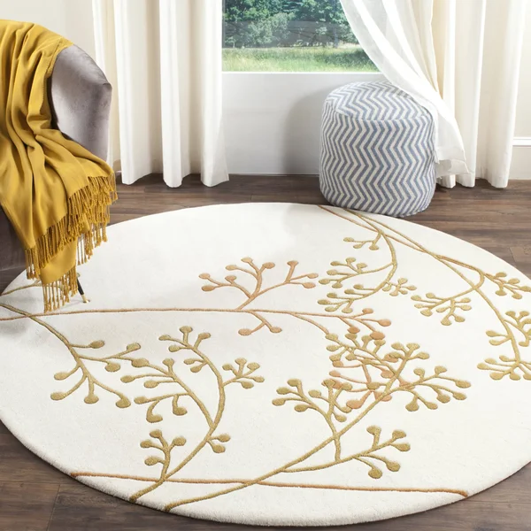 Safavieh Soho Rug SOH305B Ivory, Orange, 8& x 8& Round