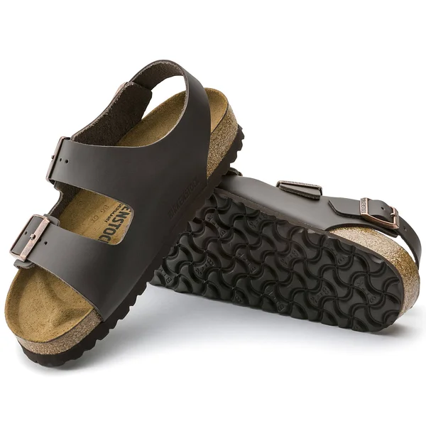 Birkenstock Milano Natural Leather Dark Brown Back-Strap Sandals