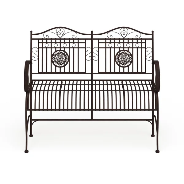 Oriental Furniture Rustic Metal Garden Bench - Rust Patina