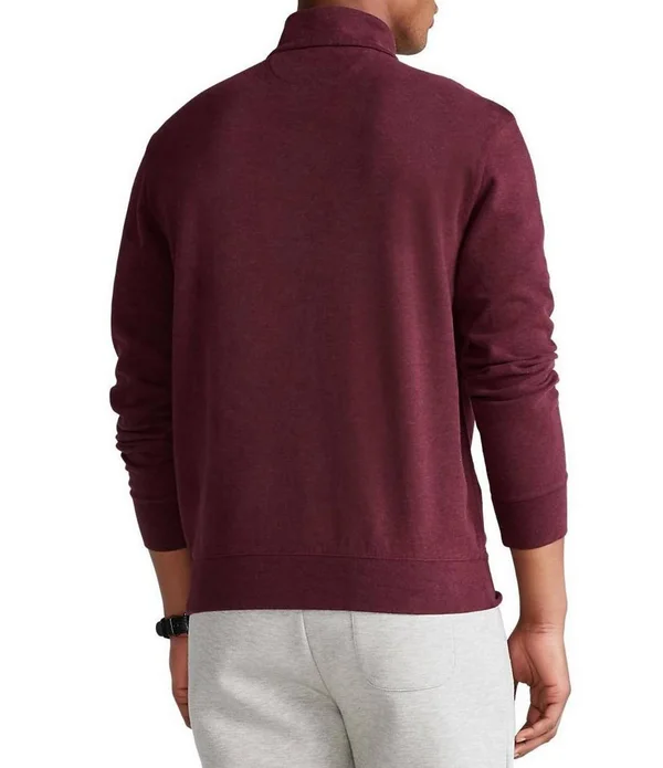 Polo Ralph Lauren Men's Big & Tall Jersey Quarter-Zip Pullover - Dark Grey Heather