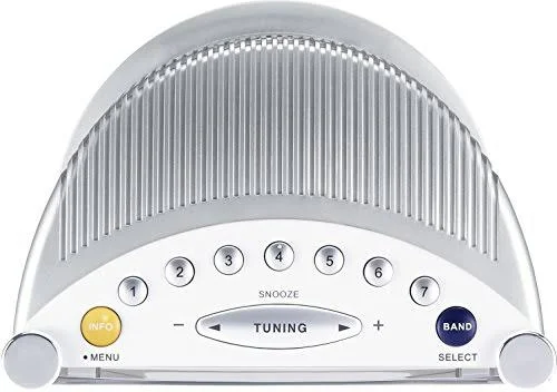 Sangean RCR-3 AM/FM Atomic Digital/Analog Clock Radio (White)