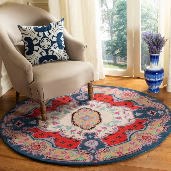 Safavieh Bellagio Blue/Pink 5 ft. x 5 ft. Square Area Rug