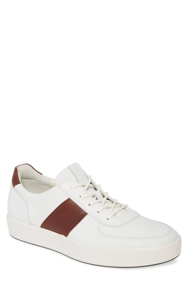 Ecco Men's Soft 8 Sneaker - White, Rust