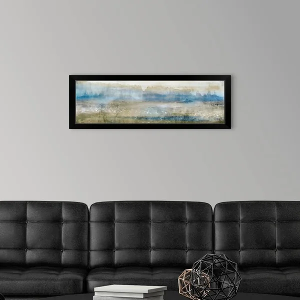 Gold Field - Black Framed Wall Art, 36x12, Great Big Canvas