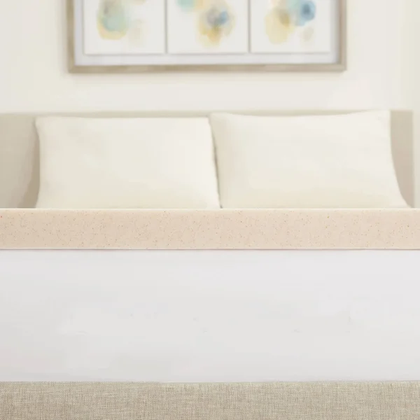 Twin 1.5 Copper Infused Gel Memory Foam Mattress Topper Beige - Made by Design