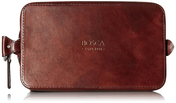 Bosca Old Leather Zipper Utility Kit, Brown
