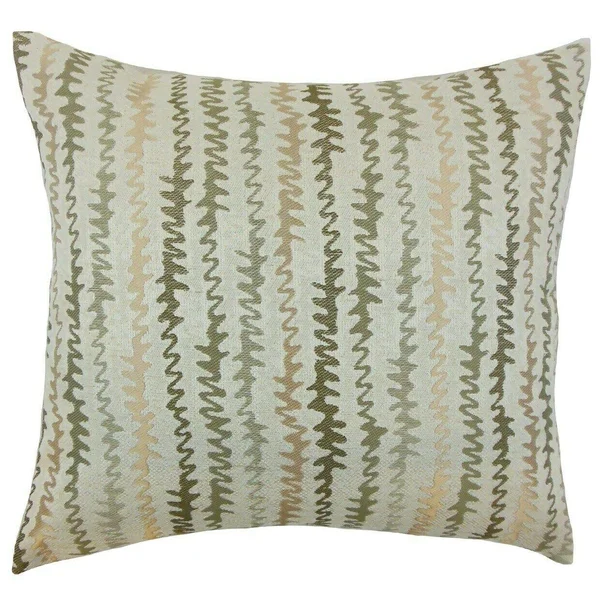 The Pillow Collection Elidi Zigzag Floor Pillow Green