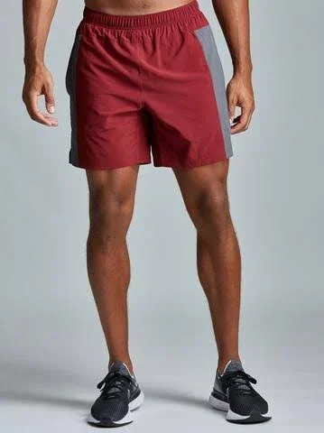 Men's Bolt Short 7x22 in Burgundy/ Charcoal - Size S - Gym, Workout, Performance Shorts
