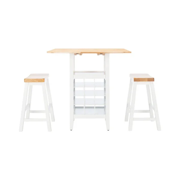 Safavieh Emeric 3 PC Set Drop Leaf Pub Table - Natural, White