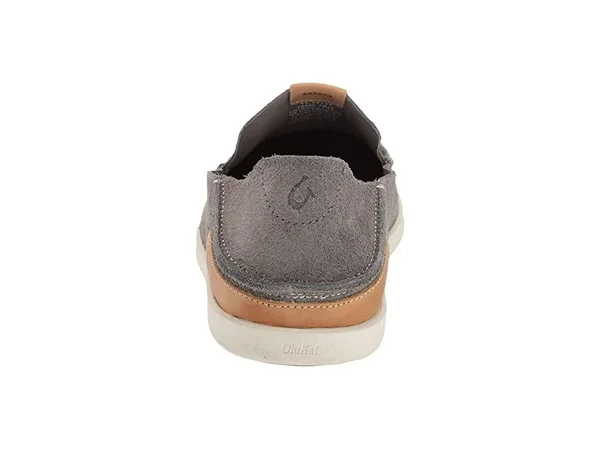 Olukai Nalukai Kala Men's Leather Slip on Shoes Fog - Bone - 7