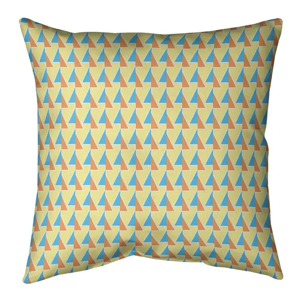 Two Color Shifted Arrows Pattern Throw Pillow - 26 x 26 - Blue & Orange - Polyester