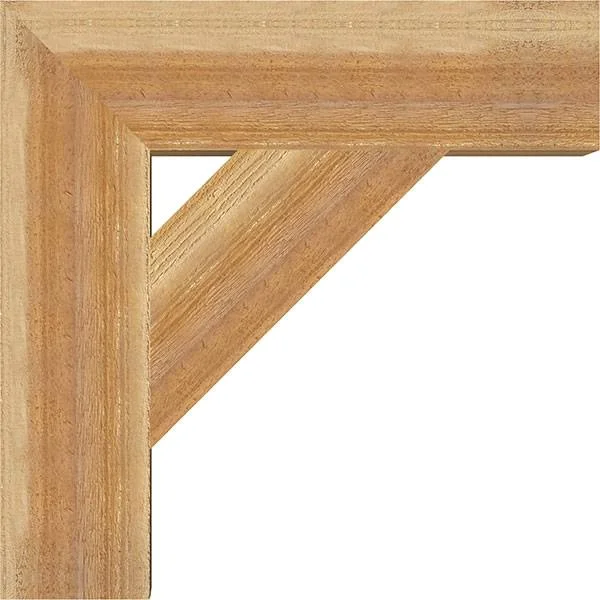 Ekena Millwork BKT06X24X24TRA05RWR 6x22W x 24x22D x 24x22H Traditional Block Rough Sawn BRACKET, Western Red Cedar