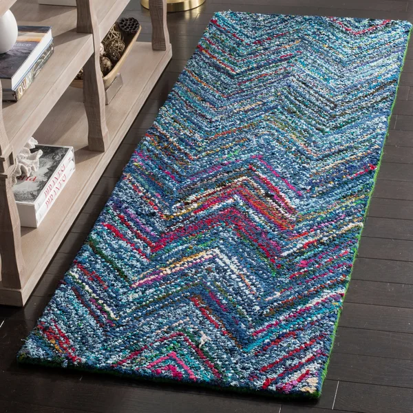 Safavieh Nantucket NAN141C 2&3x22 x 12&0x22 Runner Blue, Multi Area Rug